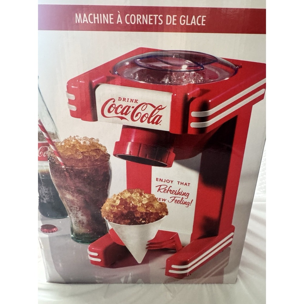 Coca-Cola Snow Cone Maker 32-Ounce By Nostalgia Retro Frozen Party SEALED NEW